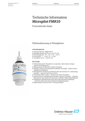 Endress+Hauser Micropilot FMR10 Technische Information