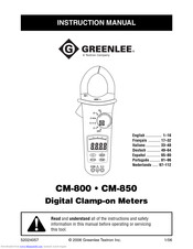 Greenlee CM-850 Bedienungsanleitung