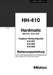 Mitutoyo Hardmatic HH-412 Bedienungsanleitung