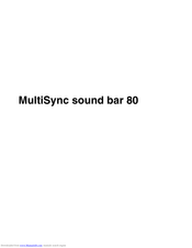 NEC MultiSync sound bar 80 Bedienungsanleitung