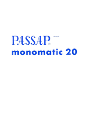 Passap monomatic 20 Bedienungsanleitung