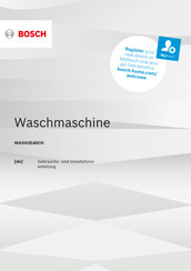Bosch WAXH2E40CH Gebrauchs- Und Installationsanleitung