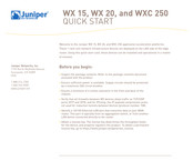 Juniper WXC 250 Kurzanleitung