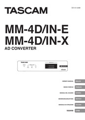 Tascam MM-4D/IN-X Bedienungsanleitung