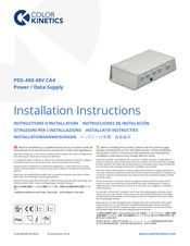 Color Kinetics PDS-400 48V CA4 Installationsanweisungen