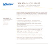 Juniper WX 100 Kurzanleitung