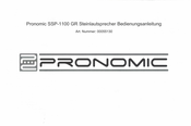 Pronomic SSP-1100 GR Bedienungsanleitung