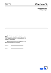 KSB Vitachrom L Betriebsanleitung