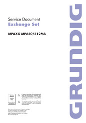 Grundig MPAXX MP650/512MB Serviceanleitung