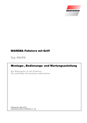 WAREMA PB Montage-, Bedienungs- Und Wartungsanleitung