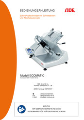 ADE ECOMATIC Bedienungsanleitung