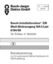 Busch-Jaeger 6194/80 Betriebsanleitung