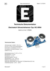 Electreeks HC-SR04 Technische Dokumentation