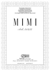 Gessi MIMI 31432 Bedienungsanleitung