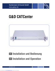 Guntermann & Drunck CATCenter X4 Installation Und Bedienung