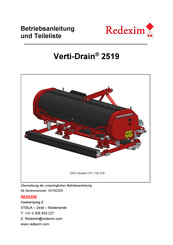 Redexim Verti-Drain 2519 Betriebsanleitung Und Teileliste