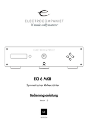 ELECTROCOMPANIET ECI 6 MKII Bedienungsanleitung