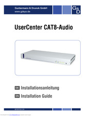 Guntermann & Drunck UserCenter CAT8-Audio Installationsanleitung