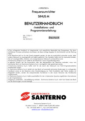 Santerno SINUS M Serie Benutzerhandbuch
