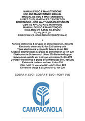 CAMPAGNOLA COBRA F. EVO Bedienungs- Und Wartungsanleitungen