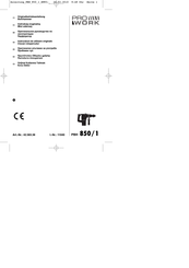Pro Work PBH 850/1 Originalbetriebsanleitung