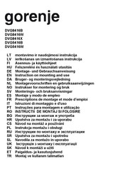 Gorenje DVG8416W Montage- Und Gebrauchsanweisung