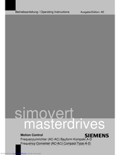 Siemens simovert masterdrives Betriebsanleitung