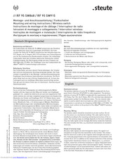 Steute RF 95 SW868 Montage- Und Anschlussanleitung