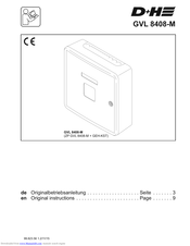 D+H GVL 8408-M Originalbetriebsanleitung