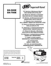 Ingersoll-Rand DX-500E Betriebs- Und Wartungsanweisungen