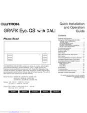 Lutron GRAFIK Eye QS Schnell Installations- Und Betriebsanleitung