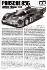 Tamiya 24314 Porsche 956 Le Mans 24 Hours 1984 Montageanleitung
