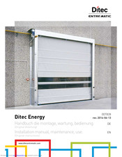 Entrematic Ditec Energy 0DT828 Handbuch Die Montage, Wartung, Bedienung