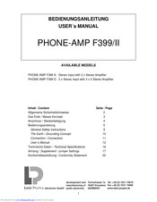 Lake People PHONE-AMP F399/II Bedienungsanleitung