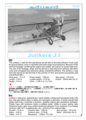 eduard Junkers J.I Montageanleitung