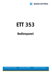 SIGMATEK ETT 353 Handbuch