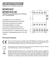 LEM ELETTRONICA SCW516/2-20 Bedienungsanleitung