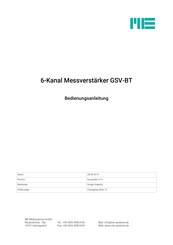ME-Messysteme GSV-BT Bedienungsanleitung