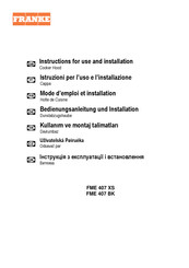 Franke FME 407 BK Bedienungsanleitung Und Installation