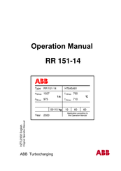 ABB Typ RR 151-14 HT845481 Bedienungsanleitung