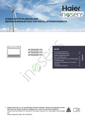 Haier AF35S2SD1FA Bedienungsanleitung Und Installationshandbuch
