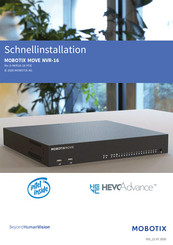Mobotix HEVC Advance MOVE NVR-16 Schnellinstallation