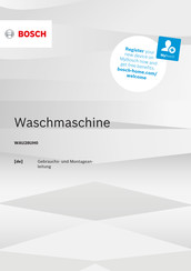 Bosch WAU28UH0 Gebrauchs- Und Montageanleitung