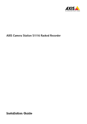 Axis Communications Camera Station S1116 Installationsanleitung