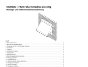 Varisol F420 Montage- Und Elektroinstallationsanweisung