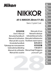 Nikon AF-S NIKKOR 85mm f/1.4G Benutzerhandbuch