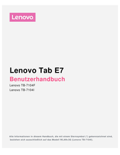 Lenovo Tab E7 TB-7104I Benutzerhandbuch