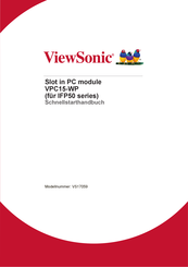 ViewSonic VPC15-WP Schnellstart Handbuch