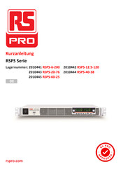 RS Pro RSPS-12.5-120 Kurzanleitung