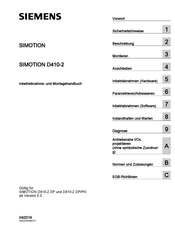 Siemens SIMOTION D410-2 DP Inbetriebnahme- Und Montagehandbuch